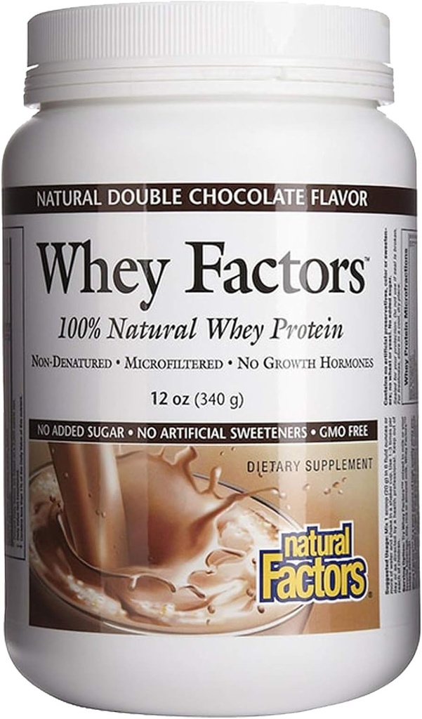 Whey Faktorer af naturlige faktorer, Græs Fed Whey Protein Koncentrat, Støtte muskeludvikling og immunforsvar, Dobbelt chokolade, 12 Oz