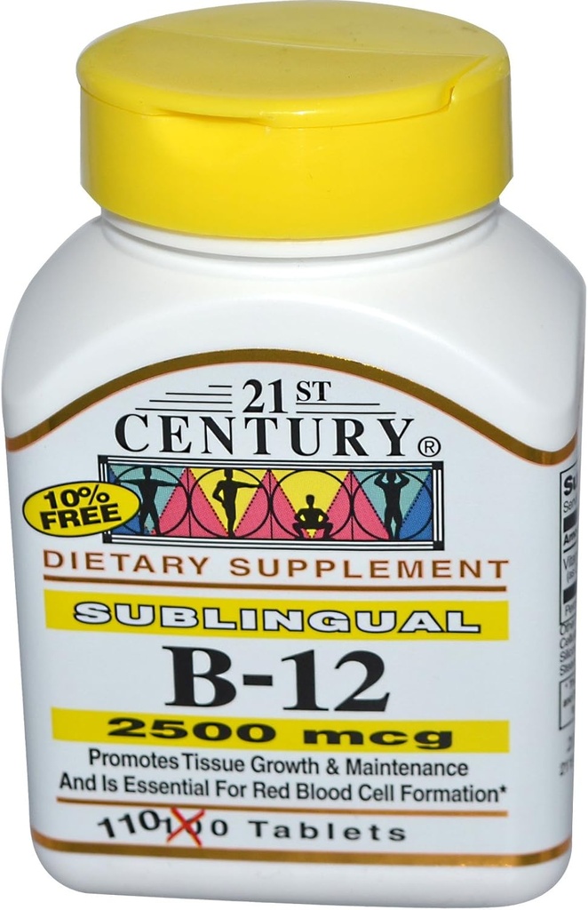 21. århundrede, B- 12, 2500 mcg, 110 tabletter - 2pc