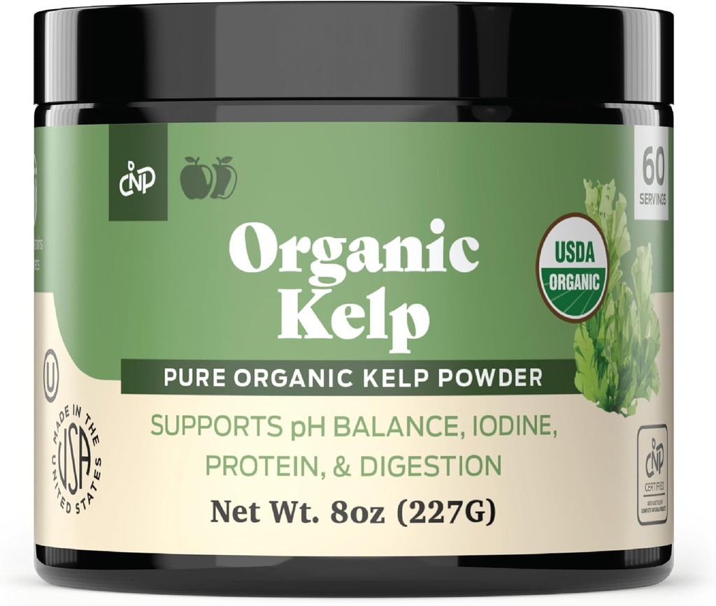 Økologisk Kelp pulver supplement - Bulk Raw, Tør, Pure Sea Kelp Seaweed Powder 8oz 75 Servering Thyroid, jod, & fordøjelse
