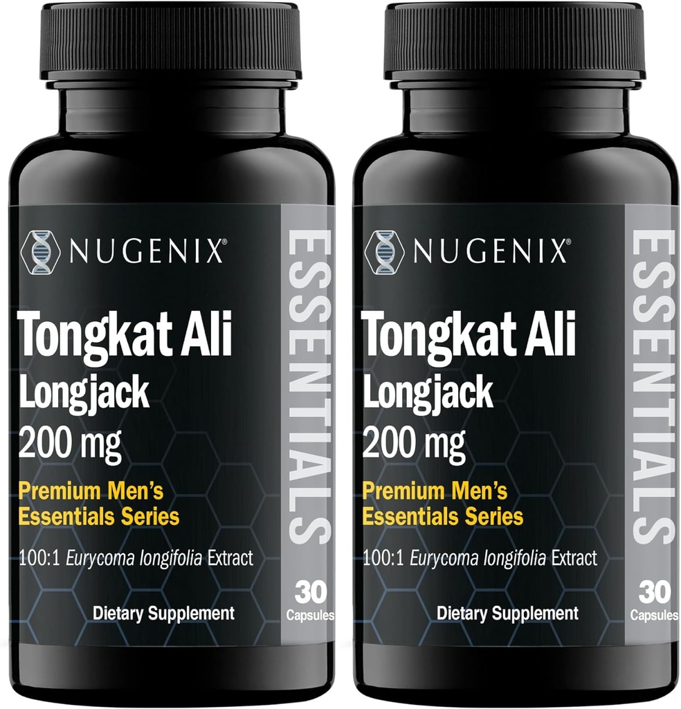 Nugenix Essentials Tongkat Ali for mænd, Støtte til mænds sundhed, Longjack Eurycoma Longifolia Extract, 60 Greve
