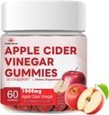YiLing Forbedret Sour- Sweet Smag Apple Cider Vinegar Gummies - 1000mg - Formuleret til at understøtte immunforsvar Normale energiniveauer & Gut Health- Apple Flavor Gummies Beriget B12 / B6 / Beetroot