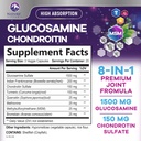 Glucosamin Chondroitin MSM Joint Supplement 2100mg - med Glucosamin Sulfate, gurkemeje, Boswellia, Quercetin & bromelain - Naturens ekstra styrke fleksibilitet, mobilitet og fælles støtte, 60 kapsler