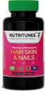 Hår Hud og Negle Vitamins- Biotin & Collagen Formel med B Vitamin, Zink & Selen - fremmer hårstyrke, hud hydrering & negl sundhed - 120 Softgels