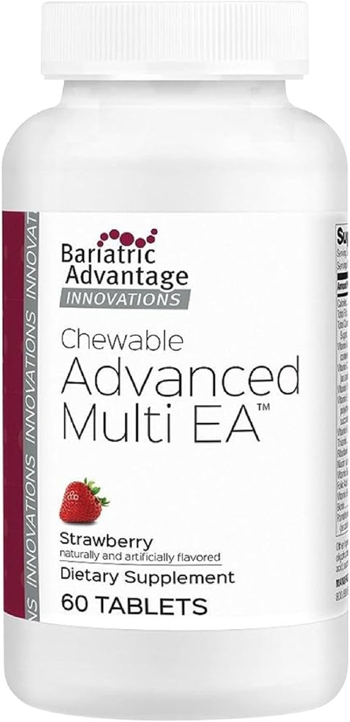 Bariatric Advantage Chewable Advanced Multi EA - High Potency Daily Multivitamin med jern til Bariatrical Kirurgi Patienter - Strawberry Flavor - 60 Greve