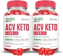 Justified Laboratories (2 Pack Simpli Health Keto ACV Gummies Advanced Formel 1000MG Apple Cider Vinagar Formuleret med Pomegranate Beet Juice Powder B12 Vegan Non GMO 120 Gummys