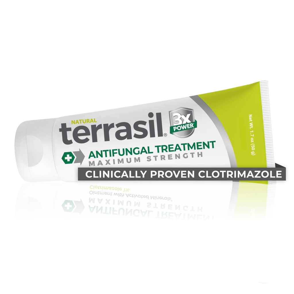 Terrasil clotrimazol Antifungal Cream, Relief for Fungal Gær Infektioner, Jock Itch, Atleter Foot, Ringorm til mænd og kvinder, Klinisk provet behandling af hud svamp. FSA- HSA Støtteberettiget (1.7oz)