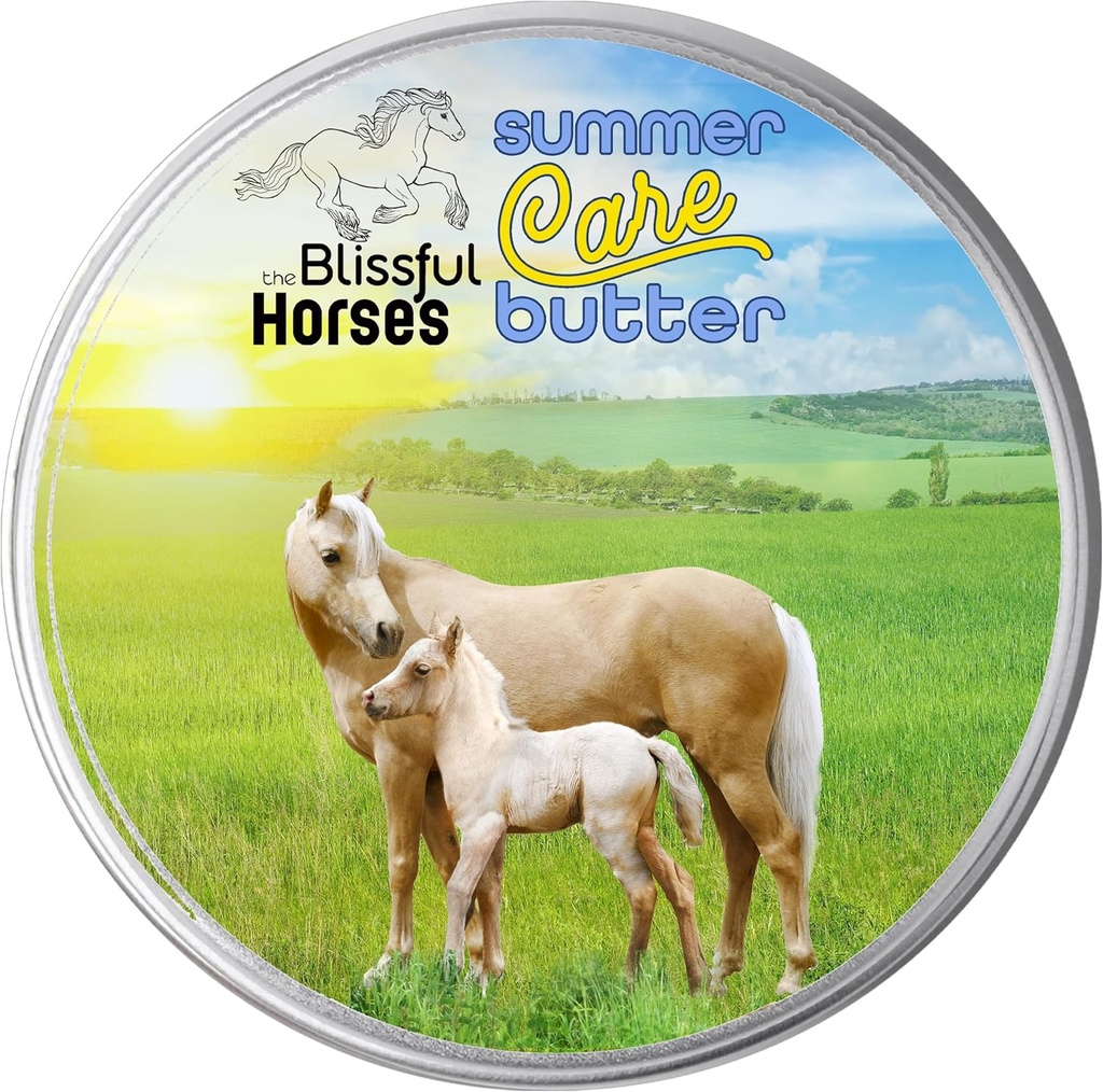 The Blissful Heste Sommer Care Sun Butter, Gentle Horse Sunscreen, Easy- to- Anvend Equine Sunblock Solution, Must-Have Horse Essentials for All Day Sun Protection, 4 oz.