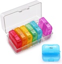 GREENCYCLE Weekly Pill Organizer 7 Dag 2 gange om dagen, AM PM Portable Travel Daily Compartments Pill Cases for Pills Vitamin Fish Oil Kosttilskud, BPA Free Pill Box, Let at rengøre