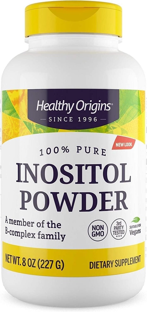 Sund oprindelse Inositol Powder, 227 g - for hud, hår og negle sundhed - vitamin B8 pulver supplement - en del af B Complex familien - Vegan, non-GMO & gluten- Free Supplement - 8 Oz