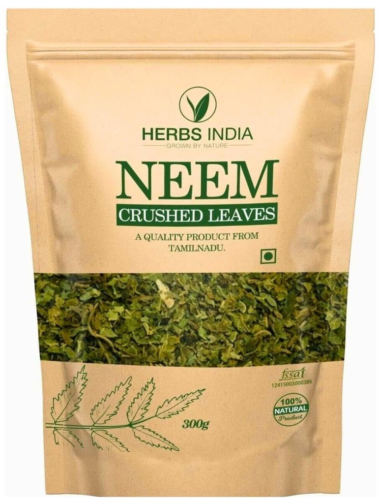 Neem blade Knust (Ikke pulver), Godt at gøre Fresh Neem Leaf Tea 300 Bedste (10.6 Oz), Urtetilskud - HerbsIndia