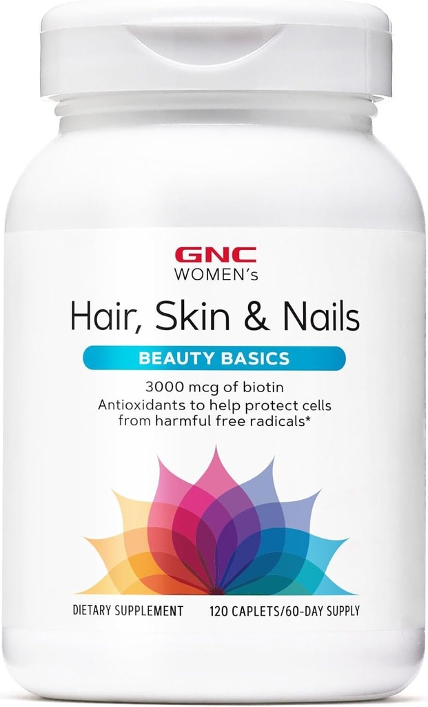 GNC Women 's Hår, Skin & Nails Budding 124; Daily Multivitamin Blend Buddy 124; Biotin (3.000 mcg), Hyaluronsyre, Vitamin C & E med Niacin Buddy 124; Tilføjet antioxidanter Buddy 124; Understøtter kvinders sundhed og skønhed Buddy 124; 120 kapsler