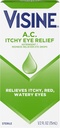 Visin A.C. Itchy Eye Relief Eye Drops med Zink Sulfate & Tetrahydrozolin HCl, Eye Drop Treatment with Redness Reliever & Astringed for Itchy, Red, Watery & Irriterede Øjne, 0,5 fl. oz