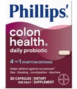 Phillips 'kolon sundhed daglige probiotiske kapsler, 4-in-1 - symptom forsvar for at hjælpe med at forsvare sig mod lejlighedsvis gas, Bloating, Forstoppelse, og Diarré, Dagligt tillæg, 30 Greve