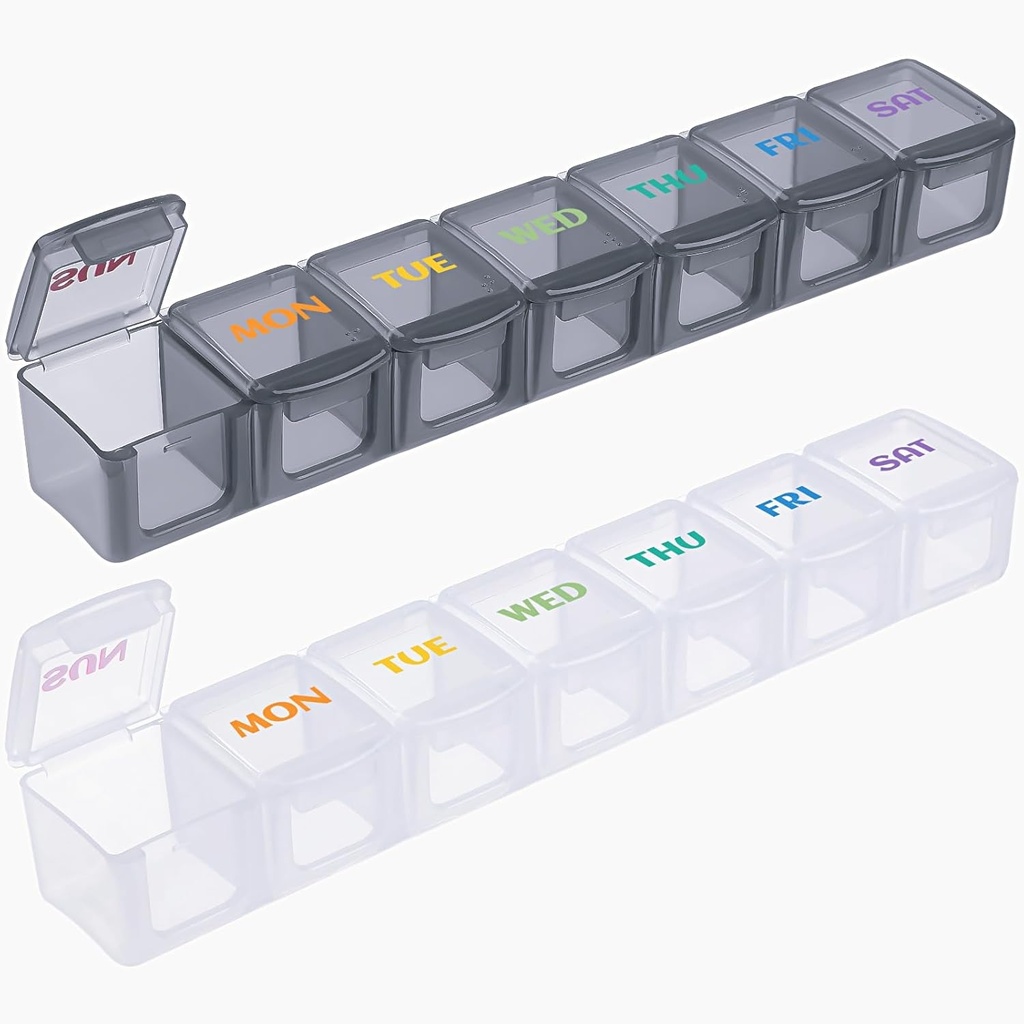 VICASKY 7 Dag 3 gange en dag pille Organizer: 7 komiteer, Portable, Reminder, Personal Pill Dispenser