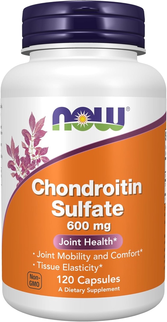 Now Foods Supplements, Chondroitin Sulfate 600 mg (a Glycosaminoglycan), Joint Health *, 120 Kapsler