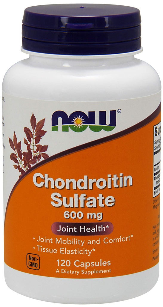 Now Foods Supplements, Chondroitin Sulfate 600 mg (a Glycosaminoglycan), Joint Health *, 120 Kapsler