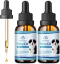 Hamp Olie til hunde og katte - Hjælper kæledyr med angst, Stress Relief og Sеizures - Gigt Hip fælles smertelindring - Hamp Calming Drops søvn støtte til hunde 2PACK