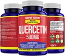 Simply Potent Quercetin Kosttilskud, Quercetin 500 mg 200 kapsler, 2 X Quercetin 250 mg Phytosome Bioflavonoid Antioxidant Vegan Gluten Free Pills to Support Sunde Cellulær hjerte & immunfunktioner