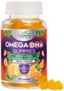 Omega 3 Fish Oil Gummies - Triple Strength Omega3 Gummy - DHA & EPA Fedtsyrer til hjerte sundhed, Joint & Brain Support, Nature 's High Absorption Omega Fish Oil Supplement, Orange Flavor - 60 Gummies