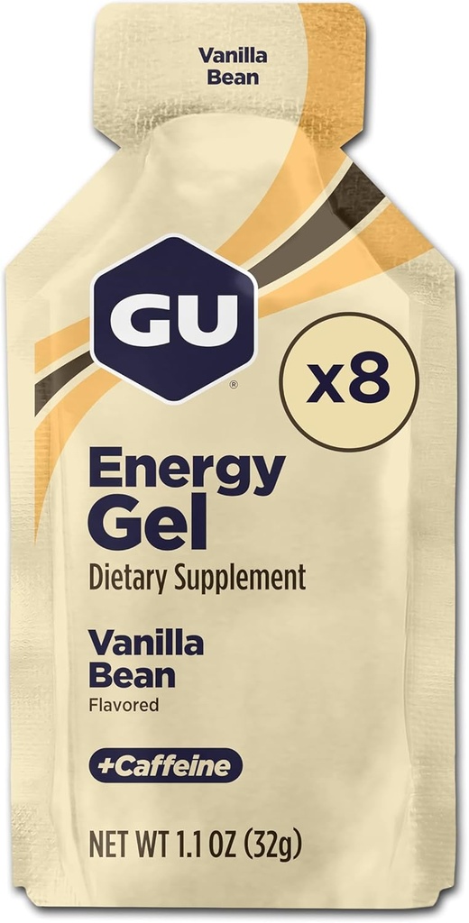 GU Energy Original Sport Nutrition Energy Gel, 8-greve, Vanilla Bean