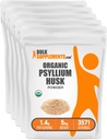 BulkSupplements.com Organic Psyllium Husk Powder - Psyllium Husk Powder for Bagning, Fiber Supplement - Gluten Free, 1,4 g per Serving, 1kg (2,2 lbs) (Pack of 5)