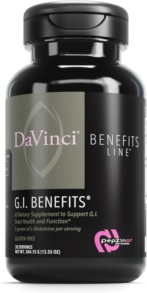 DAVINCI Labs GI Fordele - fordøjelsesmæssige sundhed supplement pulver med zink & L- glutamin * - Support immunsystem & sund fordøjelse * - Gut sundhed supplement til mænd og kvinder - 30 Servering (384,15 g)