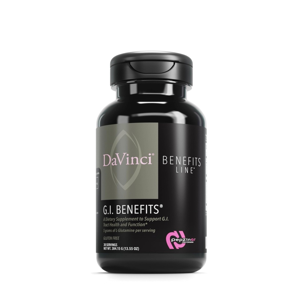DAVINCI Labs GI Fordele - fordøjelsesmæssige sundhed supplement pulver med zink & L- glutamin * - Support immunsystem & sund fordøjelse * - Gut sundhed supplement til mænd og kvinder - 30 Servering (384,15 g)