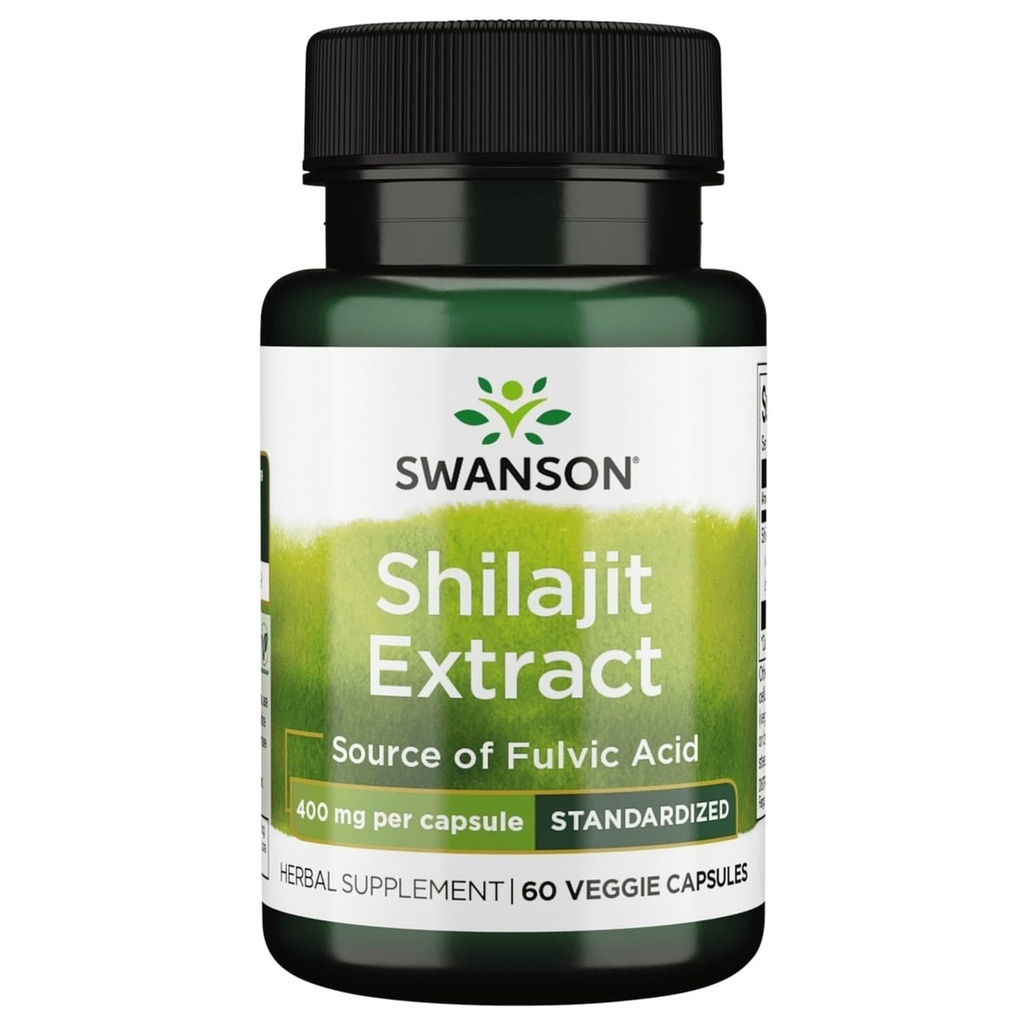 Swanson Shilajit Extract - Urtetilskud Fremme Cell Growth Support - Naturlig Formel for Samlet Wellness - (400 Milligram 60 Veg kapsler)