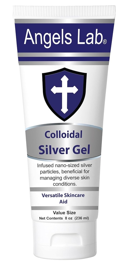 Engle Kolloid Sølv Gel Nano Sølv Gel Sår Care - Uduftende Healing Salve for Burns, Sunburns & Irriteret Hud - 8oz Formel
