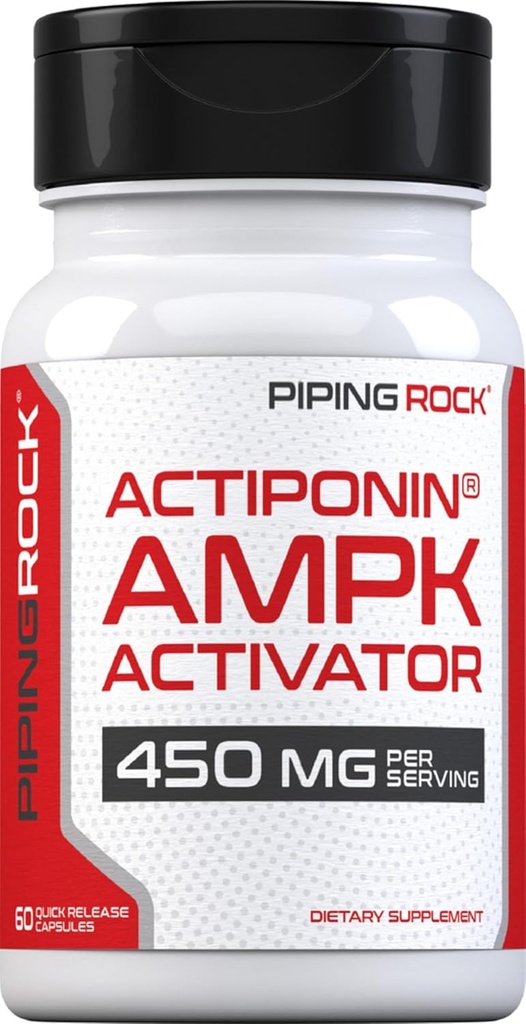 Piping Rock AMPK Metabolic Activator Supplement | 450 mg | 60 Capsules | Actiponin | Gynostemma Pentaphyllum Extract | Non-GMO and Gluten Free