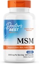 Doctor 's Best MSM, Understøtter hår, hud, negle, & Joints, Non- GMO, Gluten Free, 3000 mg Per Serving, 360 kapsler