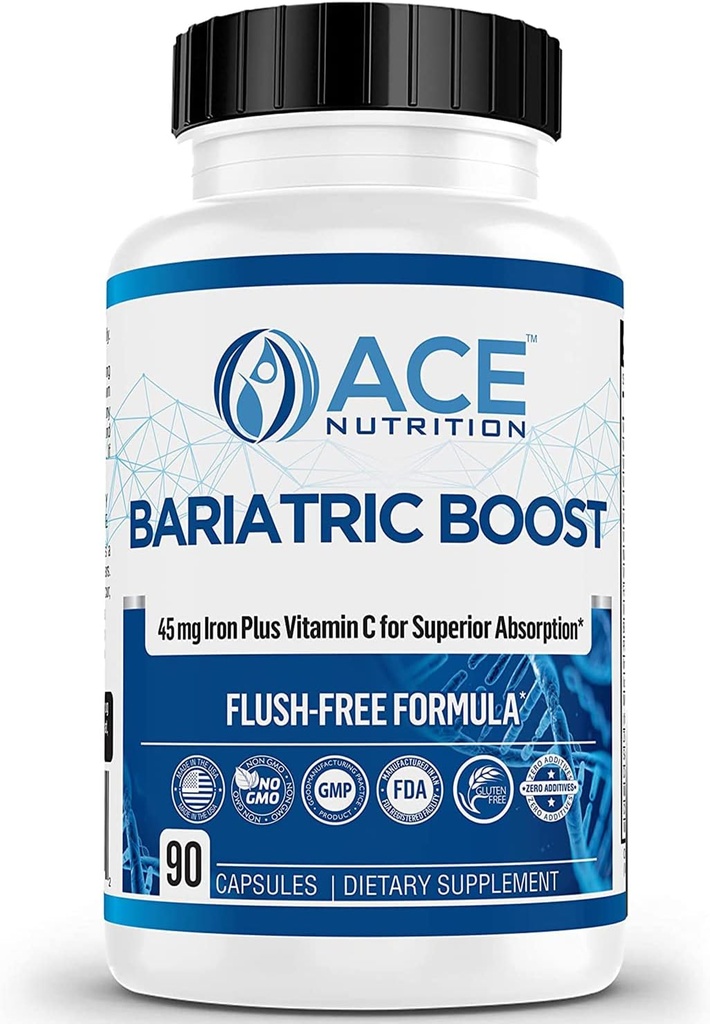 Bariatric Boost One- A- Day Multivitamin 90 Day Supply with 45mg Iron Post Gastric Bypass Sleeve Kirurgi