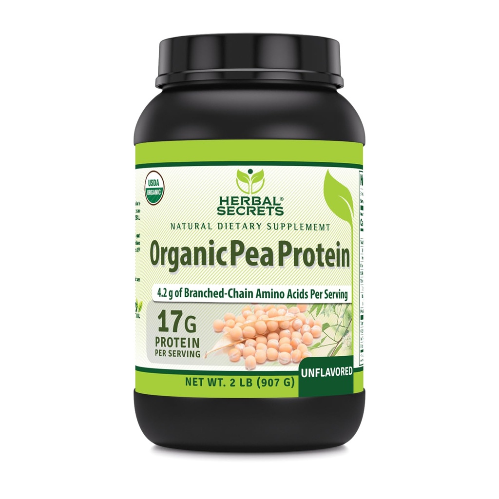 Herbal Secrets Organic Pea Protein Powder Medical 124; 2 Lbs.