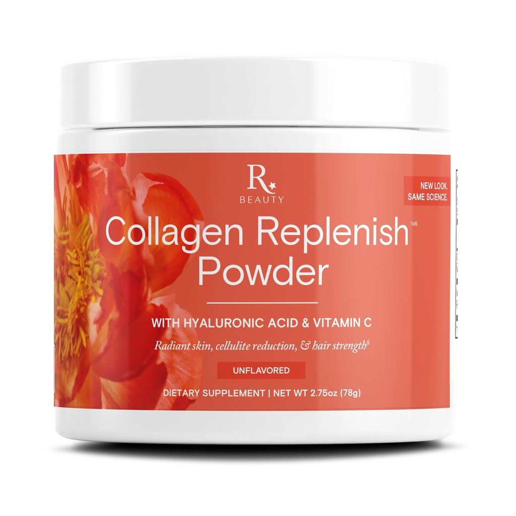 Reserveage Beauty Collagen Replenish Powder - No- Smag Collagen til strålende hud & hårvækst - blander nemt i flydende eller smoothie - 2,5 oz