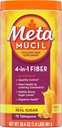 Metamucil 4- in-1 Psyllium Husk Fiber Supplement, Real Sugar, 72 spiseskefulde, Orange Flavored, Daglig Fiber Pulver til fordøjelse, lavet med Plant- Based Psyllium Husk Fiber