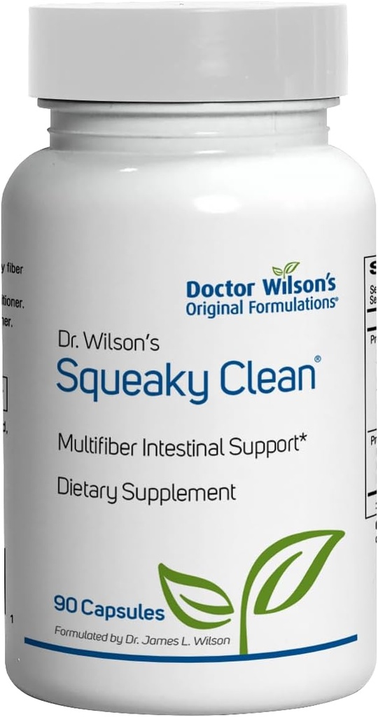 Dr. Wilsons Squeaky Clean Gut og fordøjelsessygdomme med fibre, probiotika, enzymer og mere end 90 kapsler