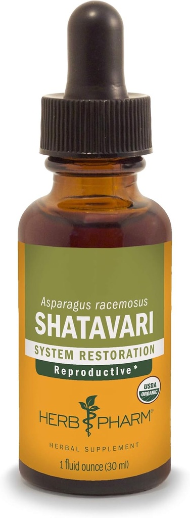 Herb Pharm Certified Organic Shatavari Liquid Extract til kvindelig reproduktiv systemsupport - 1 Ounce