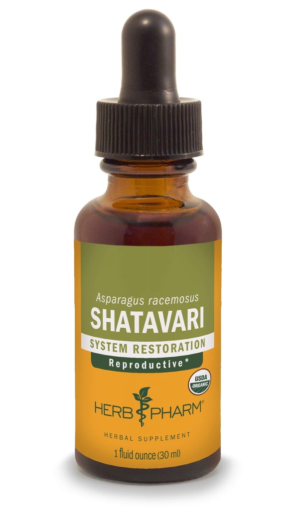 Herb Pharm Certified Organic Shatavari Liquid Extract til kvindelig reproduktiv systemsupport - 1 Ounce