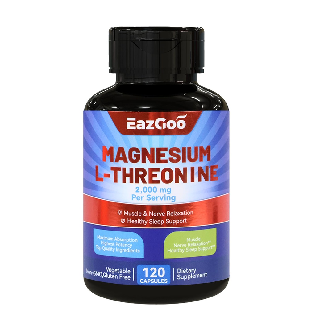 Magnesium L- Threonin supplement, Mineral Magnesiumsupplement, Magnesium L- Threonin 2000mg, 120 kapsler