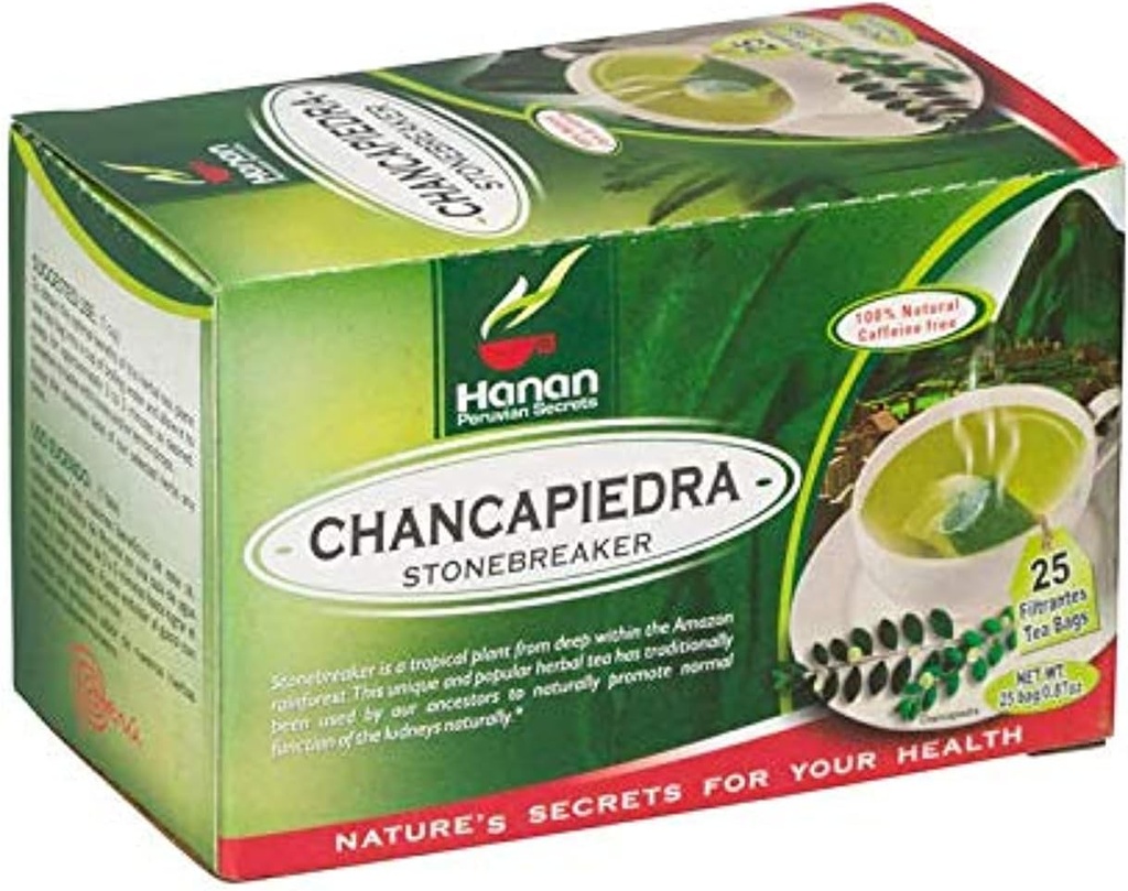 Stone Breaker Chanca Piedra Herbal Tea - 100% Naurale fra Peru (25 Tea Tasker) Natural Nyre Cleanse & Gallblære Stones Support- Detoxify urinveje, Flush Urenheder, Clear Urinary System