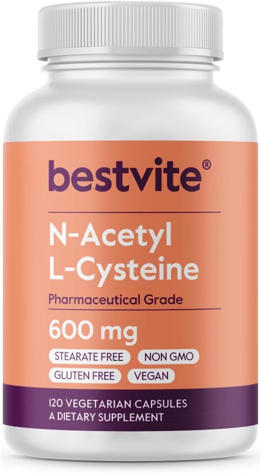 N- Acetyl L- Cysteine (NAC) 600 mg Per kapsel (120 Vegetariske kapsler) - Ingen stearater - Vegan - Ingen Fillers - Ingen Silica - Ingen Gelatine - Gluten Free - Ikke GMO