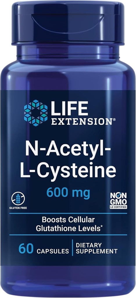 Life Extension Mitokondriel Energy Optimizer og N- Acetyl- L- Cysteine Immuno & Respiratory Support - 120 kapsler & 60 kapsler