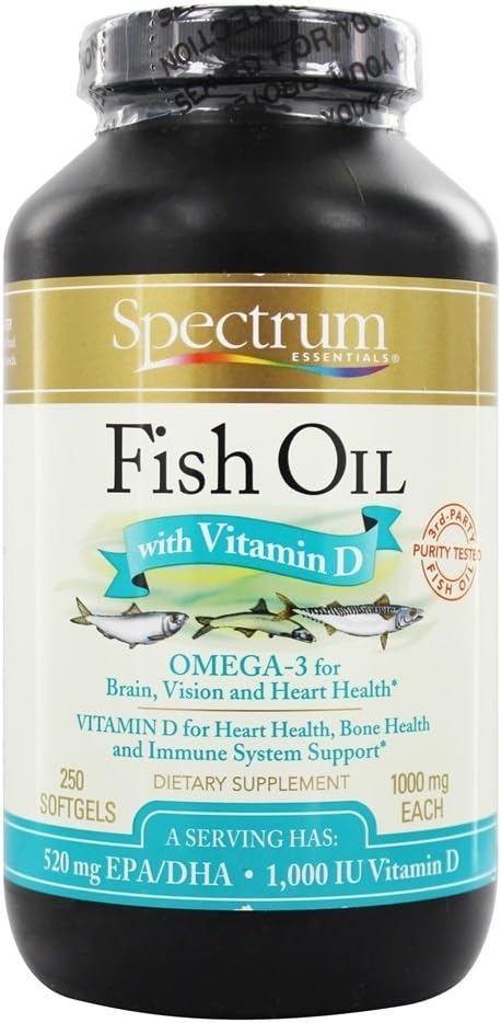 Spectrum Essentials Fish Oil med D-vitamin - 250 Softgels