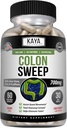 Kaya Naturals Colon Sweep Budd124; Colon Cleanser 30- Day Fast- Fungerer med urter & Probiotika, Understøtter sunde tarmbevægelser, Cleansing Formel med Fiber, Non- GMO - 60 kapsler