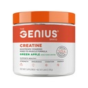 Genius Mikroniseret Creatin monohydrat pulver, Post Workout supplement, Green Apple - 100% naturligt aromatiseret & sødet - Understøtter muskeltræning, cellulær energi & kognitiv funktion - 195g