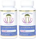 ENCAPSULATE 6 Mushroom Blend - Reishi, Chaga, Tyrkiet Tail, Cordyceps, Lions Mane & Shiitake 8: 1 Mushroom Extract - Nootrop & Adaptogen Mushroom Supplement for Gut, Brain & immunforsvar - 120 Caps