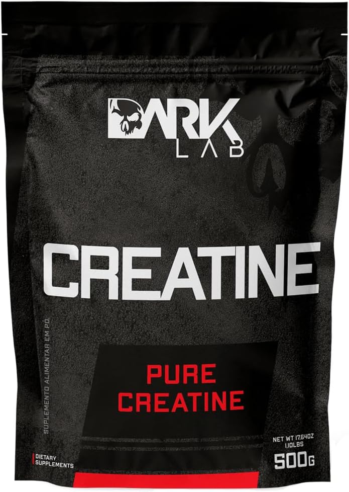 Dark Lab Creatinine Monohydrat 166 Servering, 100% Pure Creatin 500g, tillæg for muskeltræning støtte, øget styrke, energi og forbedret atletisk ydeevne