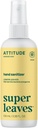 ATTITIDE Hand Sanitizer Spray, EWG Verified, Kills Germs & Bacteria, Vegan & Plant- baseret, Sikker for voksne & Børn, Lemon blade Scent, 3.38 Fl Oz (Spray Flaske)