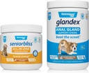 Vetnique Labs Glandex Anal Gland Support Chews Peanut Butter 120 Ct og Seniorsabs All- in-1 Chews 60 Ct Bundle Peanut Butter, Hickory Chicken, Probiotic for Dogs and Cats, Glucosamin, Multivitamin