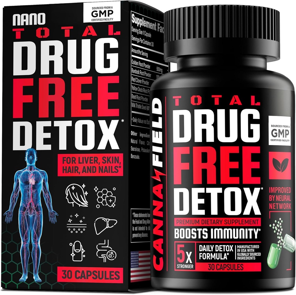 Total Detox og lever rense - USA Made - 5-dages Detox - Naturlige toksiner Renere for hud, hår, negle, Gut - Mega Support and Repair - Naturlige plantearter sundhed Formel, immunforsvar